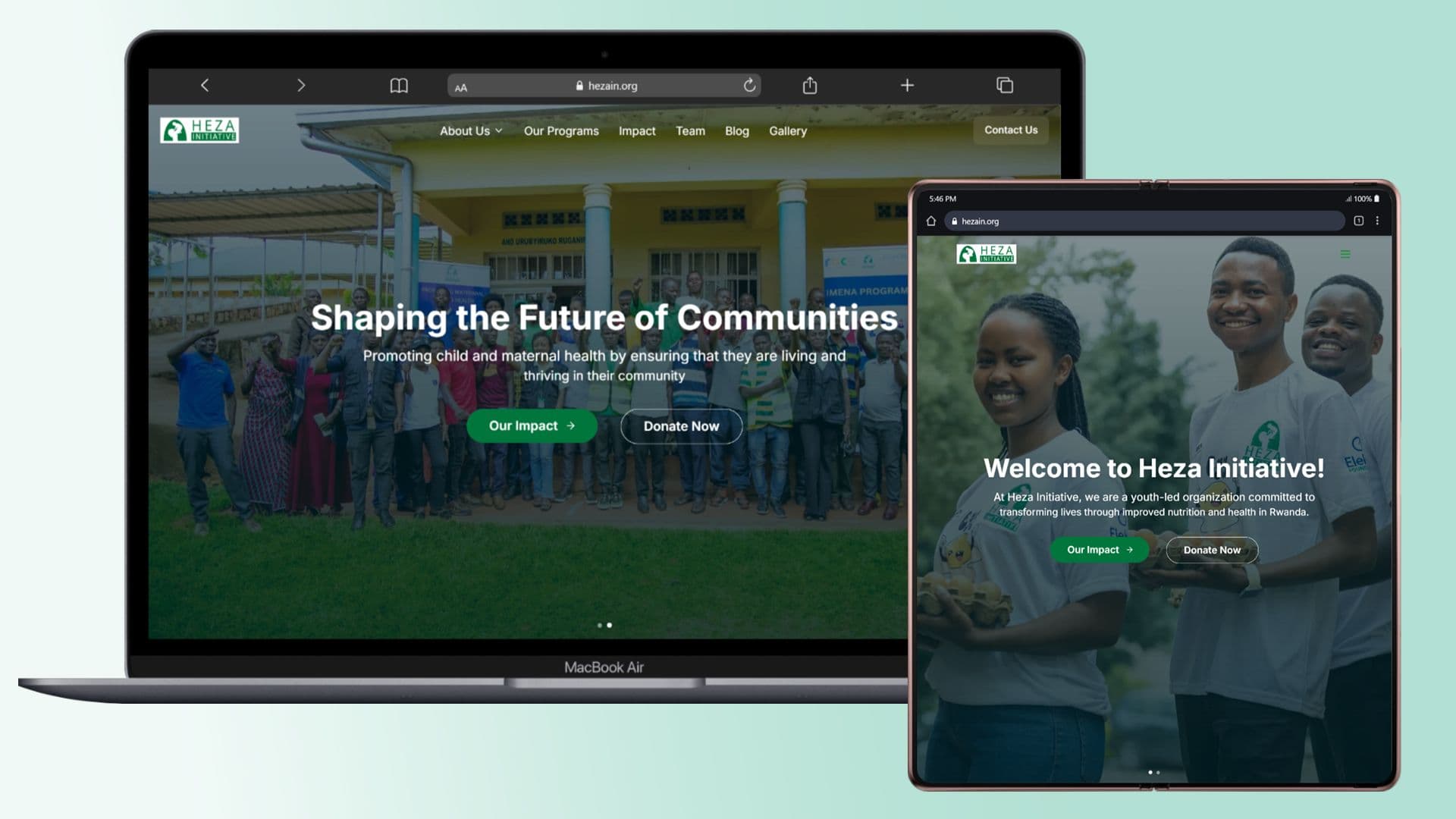 Screenshot of Heza Initiative - Website