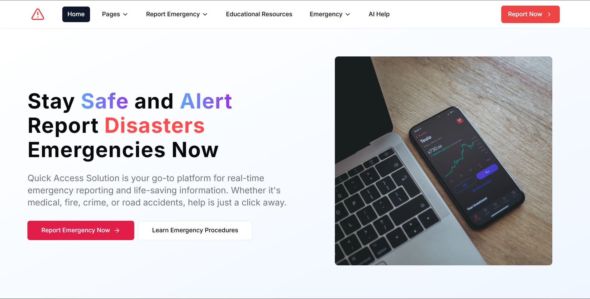 Screenshot of Quick Care Solution - Emergency Response