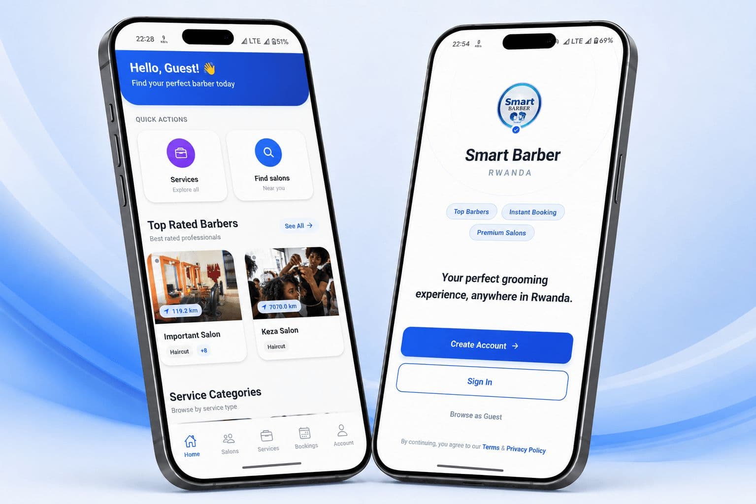 Smart Barber Rwanda - Mobile App
