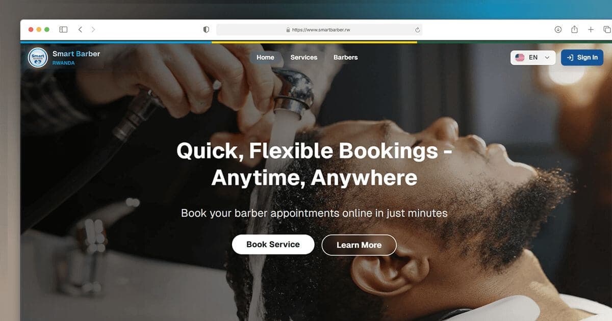 Smart Barber Rwanda - Web Platform