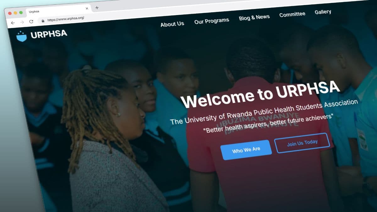 Screenshot of URPHSA - University Association Website