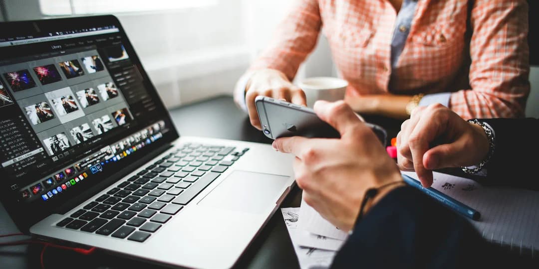 Team working on laptops
